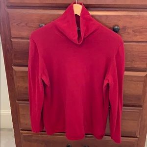 Red turtleneck sweater from J. Jill